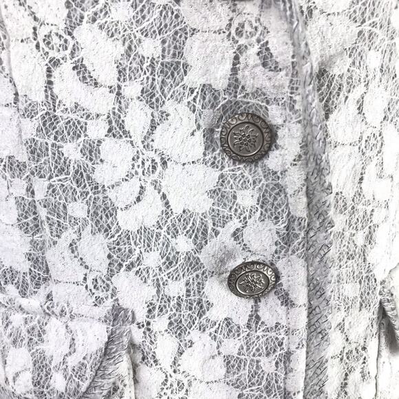 Anthropologie Nick & Mo Lace Blazer XS Gray White - Picture 6 of 6